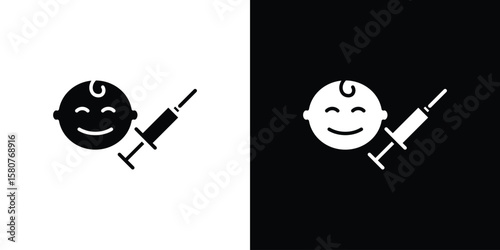 Baby Vaccination icon design. Black flat style sign for mobile concept
