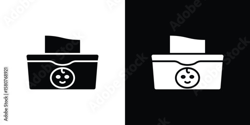 baby wipe icon design. Black flat style sign for mobile concept