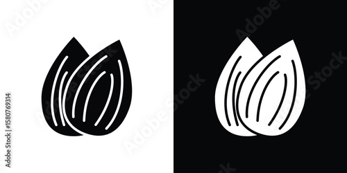 Almond icon design. Black flat style sign for mobile concept