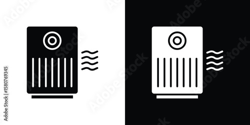 Air purifier icon design. Black flat style sign for mobile concept