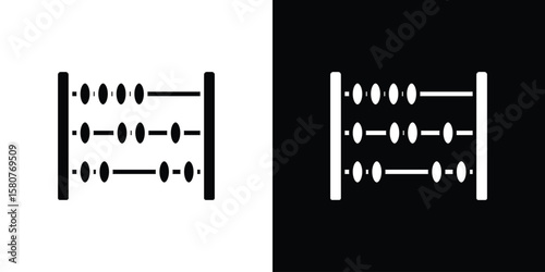 Abacus icon design. Black flat style sign for mobile concept