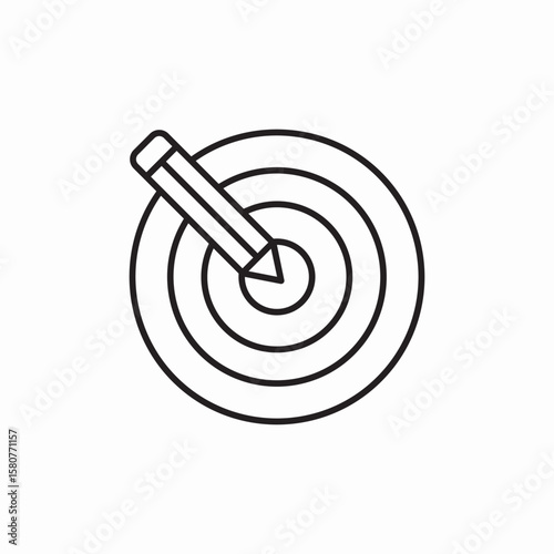 shoot aim pencil icon sign vector
