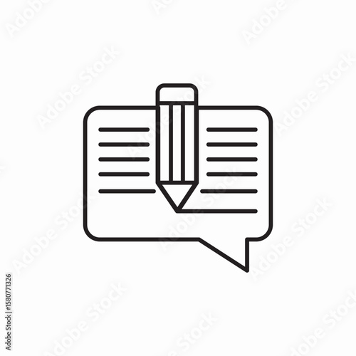 speech bubble text edit icon sign vector