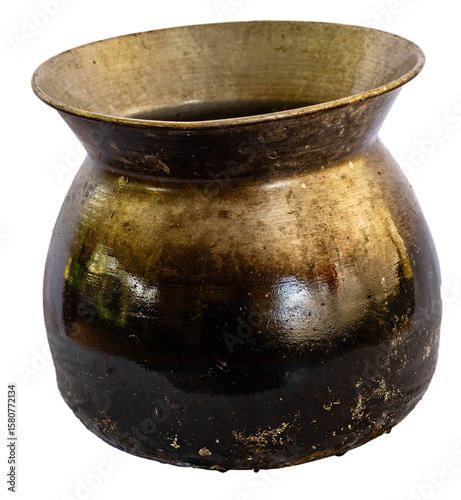 Old Traditional Metal Cooking Pot – Rustic Village Kitchenware Isolated