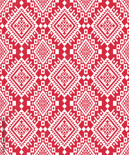 Vintage thai-laos silk fabric pattern-seamless Asian textile design  Elegant Thai-Laos inspired silk fabric pattern with intricate traditional motifs