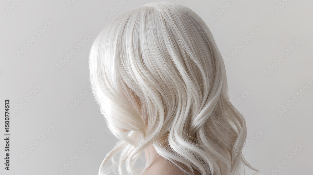 Naklejka premium White wig on white background