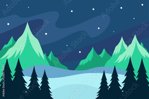 aurora borealis dancing above snowy forest