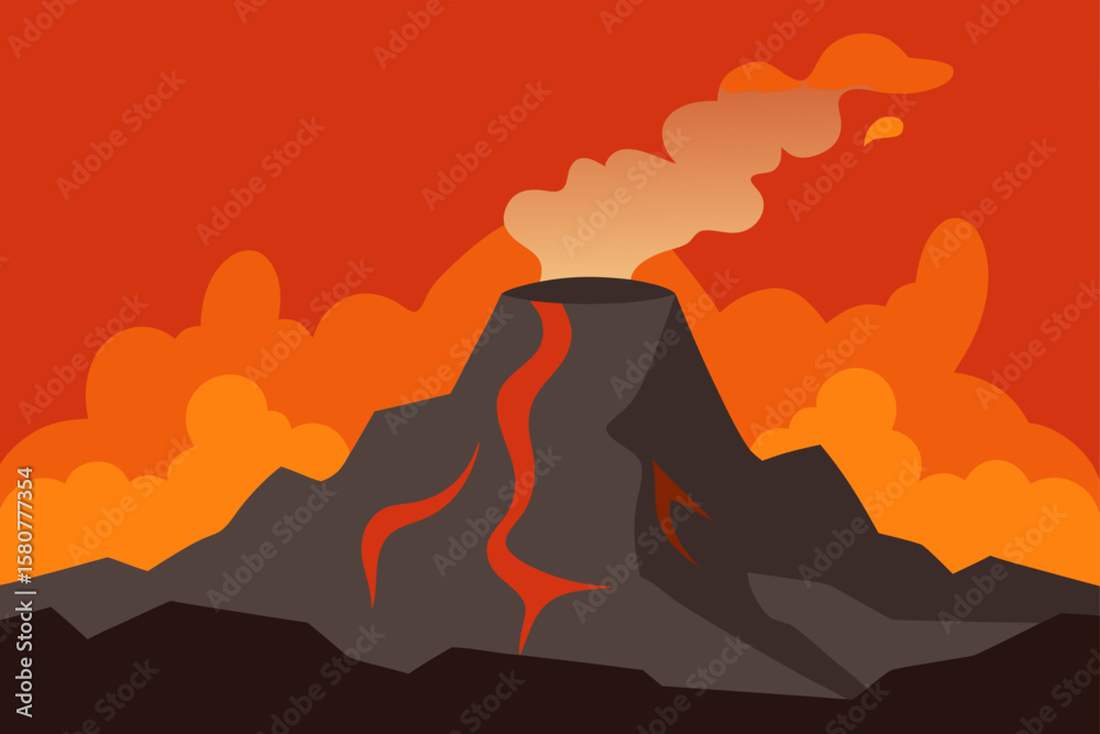 lava field with steam and rocky textures