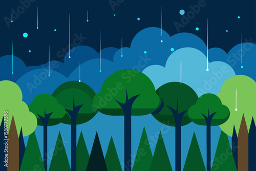 rain drenched forest during monsoon season