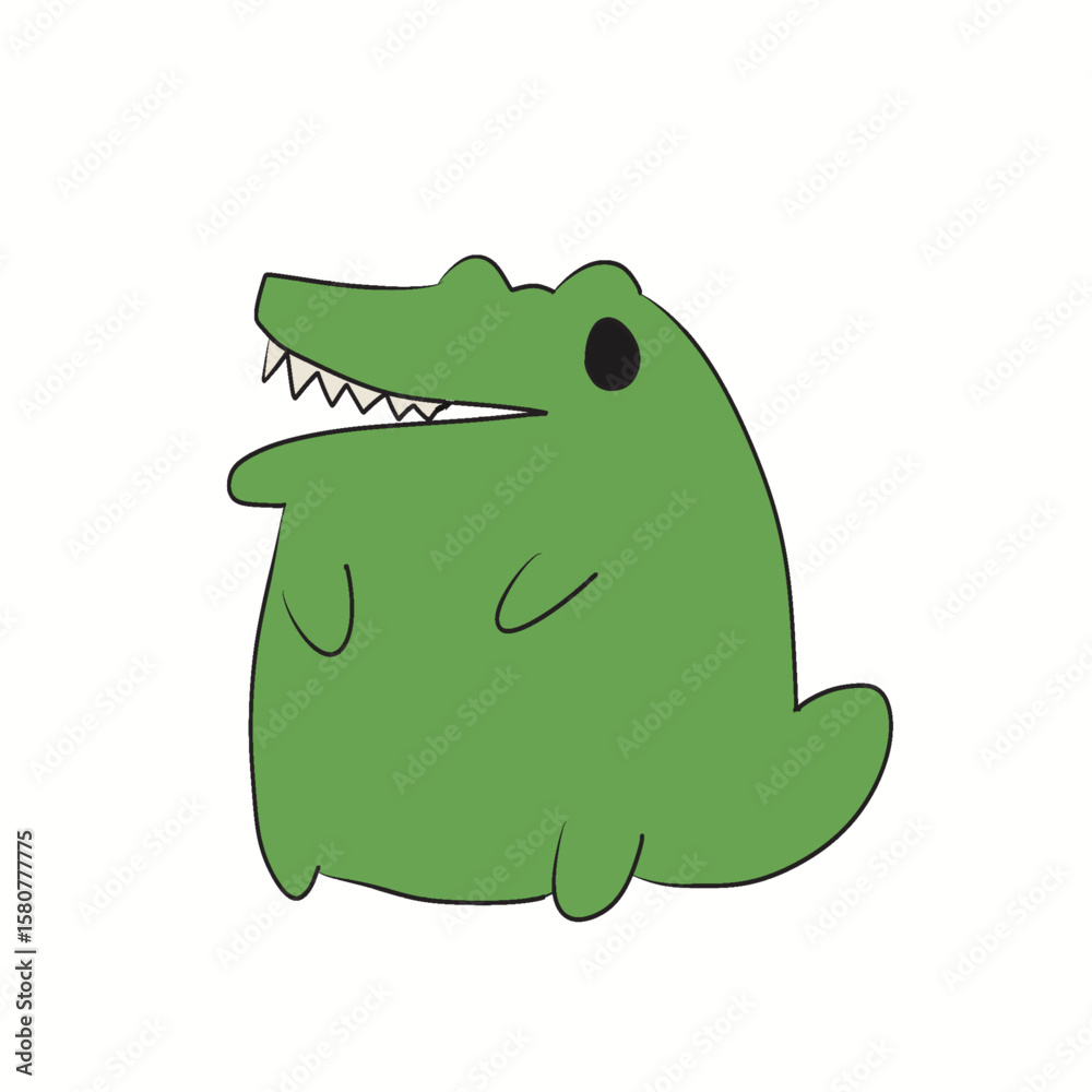 Fototapeta premium cartoon frog on white background