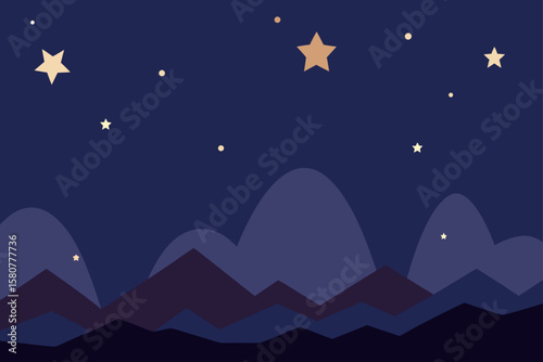 star filled sky above a dark wilderness