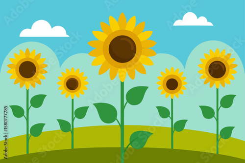 sunflowers swaying in an open field