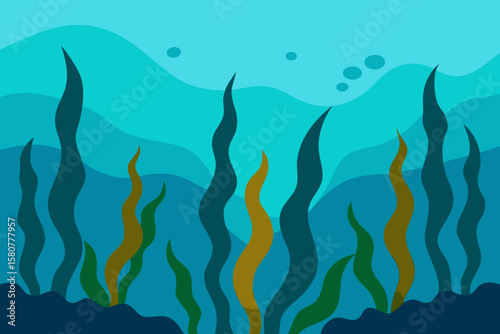 underwater kelp forest swaying with ocean curren