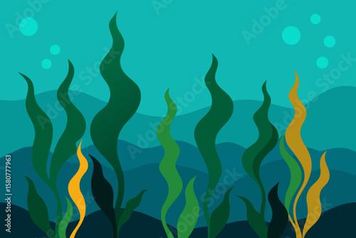 underwater kelp forest swaying with ocean curren