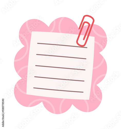 Cute girlish memo sticker design