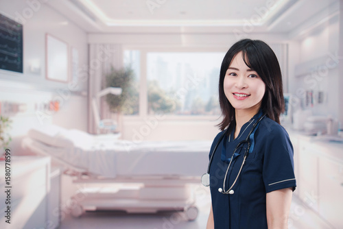 入院病棟の病室で生き生きと働く若い女性 Free Download 入院病棟の病室で生き生きと働く若い女性 - GFXLoad