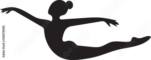 Elegant Dancer Silhouette Graceful Balance and Movement Illustration Portraying Artistic Expression
