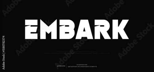 Technology typography alphabet fonts with bold style. Vector illustration and tech font. Abstract minimal modern sport, simple, fashion, digital, future creative alphabet font.