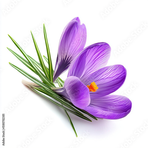 spring crocus flowers isolated on white
