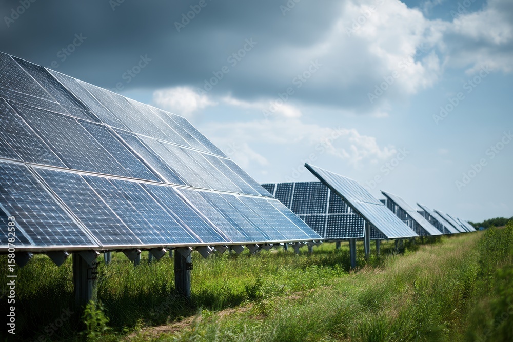 Solar panels on field Solar panels on field