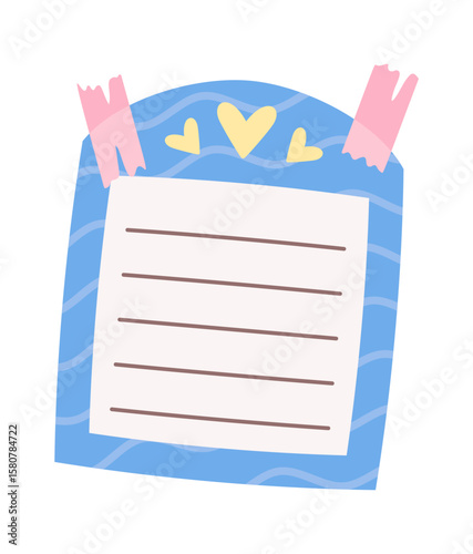 Cute girlish paper note page