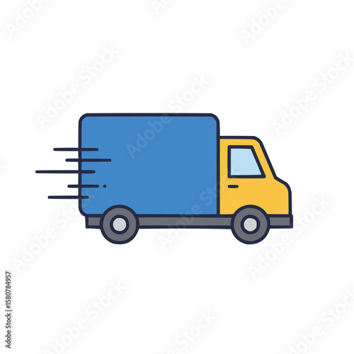 Delivery Truck Icon Illustration Express Shipping Logistics Concept Fast Delivery