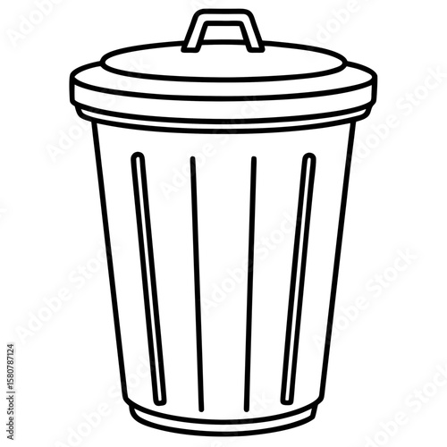 Trash Bin Icon Vector, Simple Silhouette