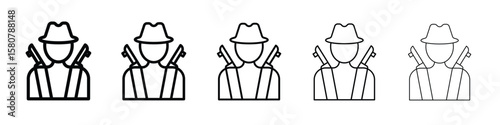 Hunter icon symbol, logo illustration. Pixel perfect vector graphics