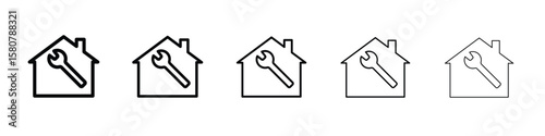 Home repair icon symbol, logo illustration. Pixel perfect vector graphics