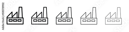 Factory icon symbol, logo illustration. Pixel perfect vector graphics