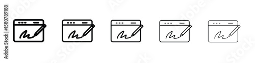 Electronic signature icon symbol, logo illustration. Pixel perfect vector graphics