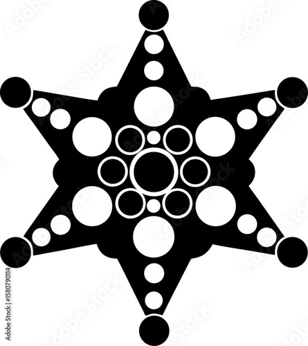Hexagram star shape made of bubbles stock illustration  illustration  black and white and white background