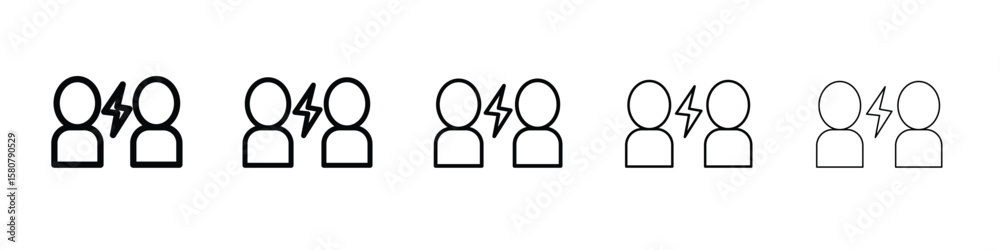 Fototapeta premium Conflict icon symbol, logo illustration. Pixel perfect vector graphics