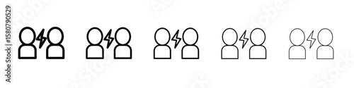 Conflict icon symbol, logo illustration. Pixel perfect vector graphics