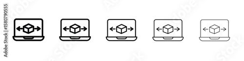 Computer simulation icon symbol, logo illustration. Pixel perfect vector graphics