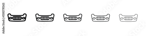 Car bumper icon symbol, logo illustration. Pixel perfect vector graphics