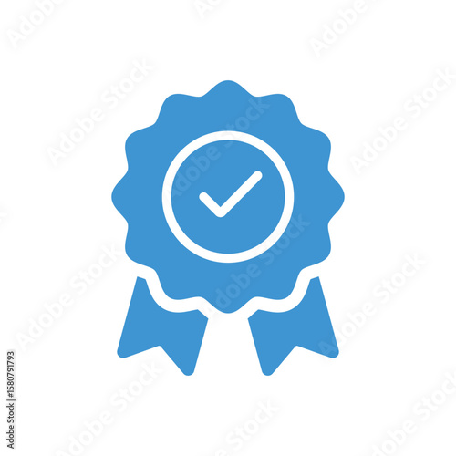 Approval , verified, quality symbol. Certified, qualified medal icon vector.