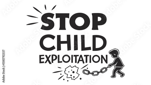 Symbolic illustration of a child breaking free from chains representing the urgent call to stop child exploitation and abuse