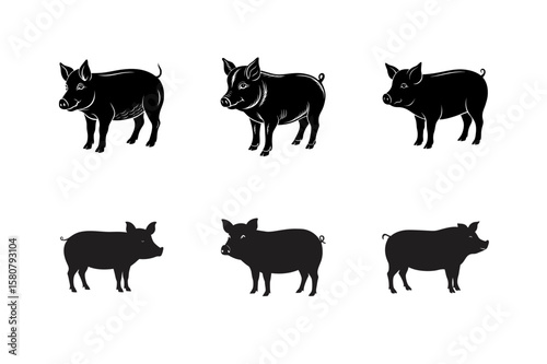 pig silhouette vector art