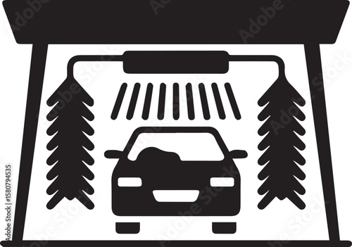 Vector illustration of a truck with a trailer on the road, an auto transportation symbol
