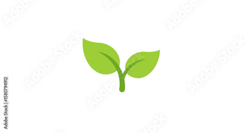 Green Leaf Icon Set: Nature and Ecology Symbols