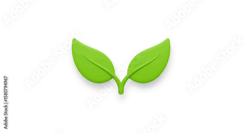 Green Leaf Icon Set: Nature and Ecology Symbols