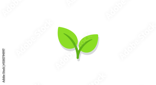 Green Leaf Icon Set: Nature and Ecology Symbols