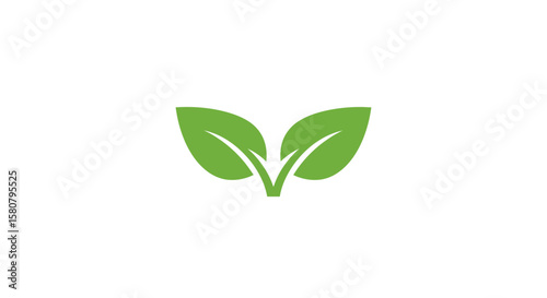 Green Leaf Icon Set: Nature and Ecology Symbols