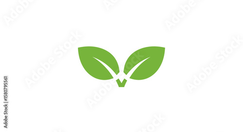 Green Leaf Icon Set: Nature and Ecology Symbols