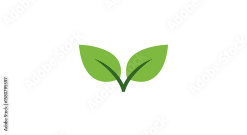 Green Leaf Icon Set: Nature and Ecology Symbols