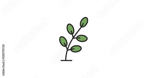 Green Leaf Icon Set: Nature and Ecology Symbols