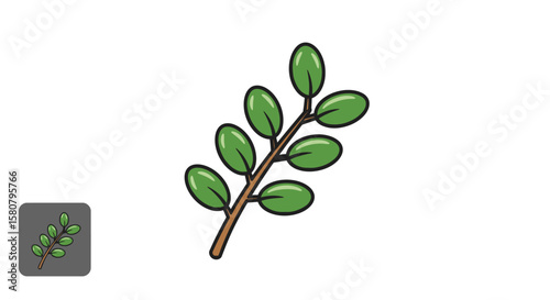 Green Leaf Icon Set: Nature and Ecology Symbols