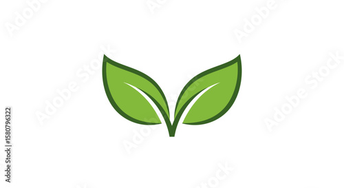 Green Leaf Icon Set: Nature and Ecology Symbols