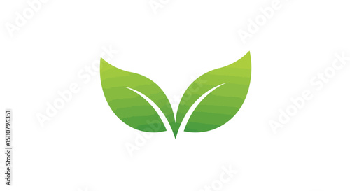 Green Leaf Icon Set: Nature and Ecology Symbols